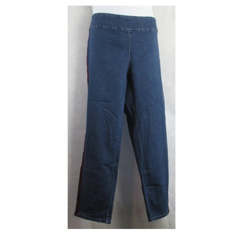 Charter Club Women's Plus Size Cambridge Pull-On Slim Leg Jeans, Blue, 22W